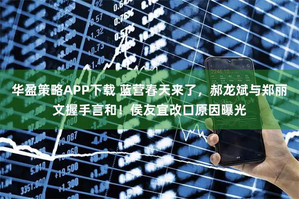 华盈策略APP下载 蓝营春天来了，郝龙斌与郑丽文握手言和！侯友宜改口原因曝光